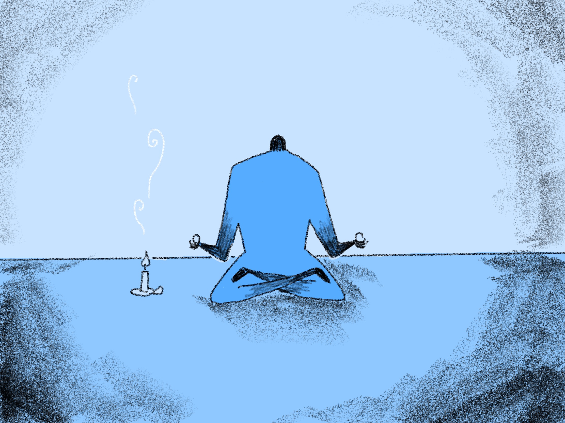 illustration of a person meditating peacefully